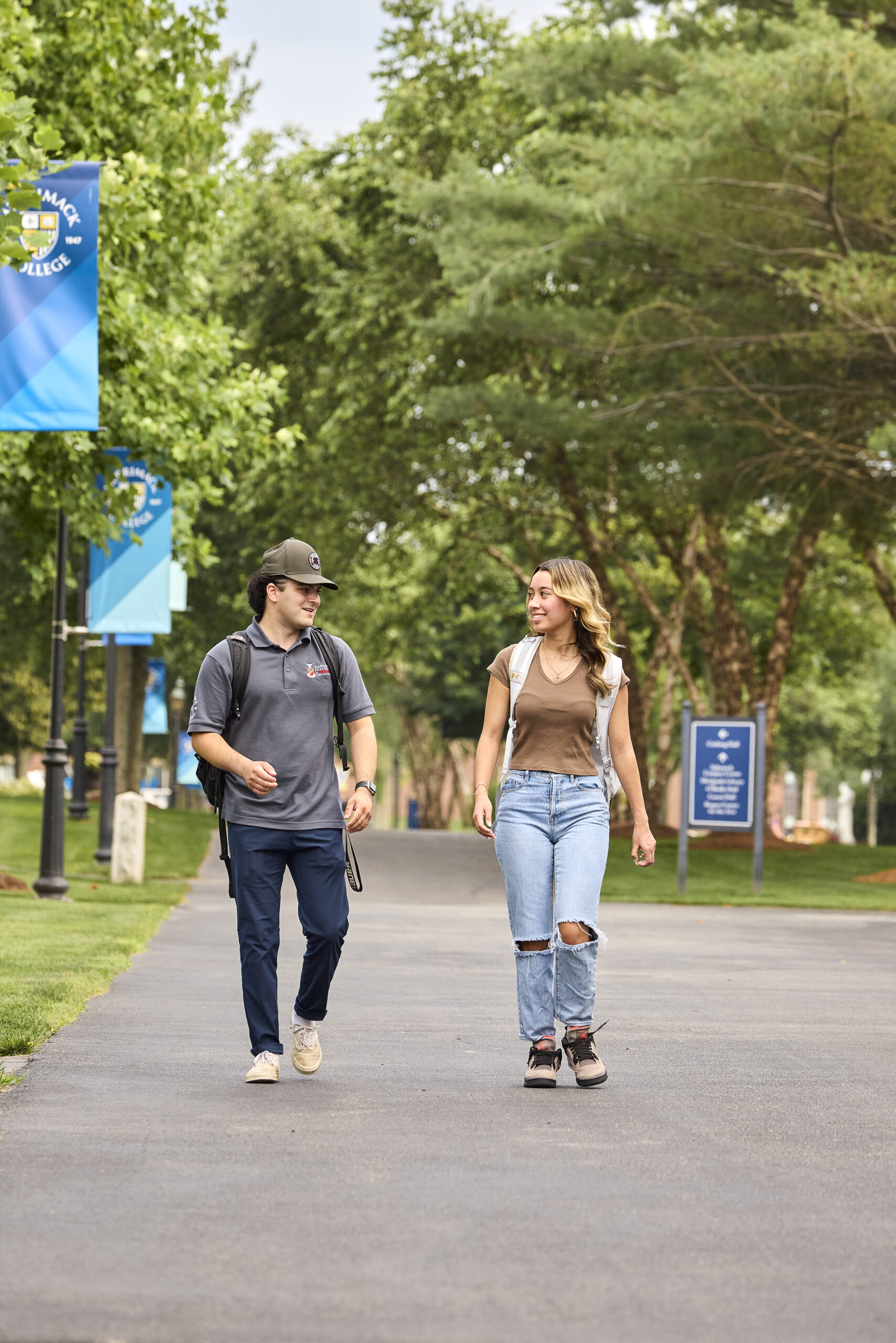 2 students walking