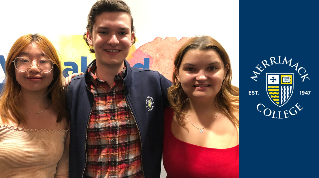 Undergraduate graphic design students from left to right: Angeline Setiawan, Ben Abdou, and Mikaela Sordillo