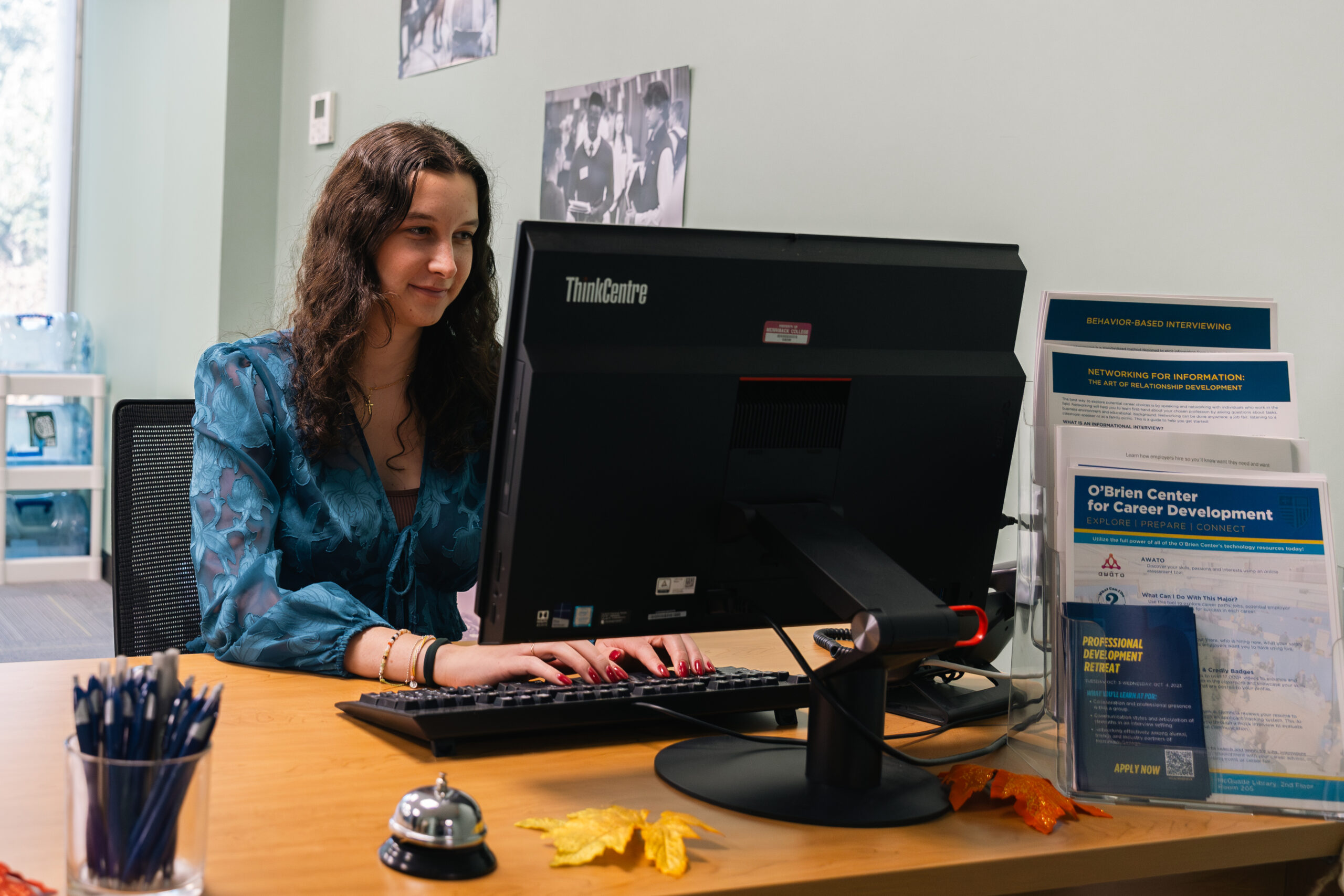 Girl using computer