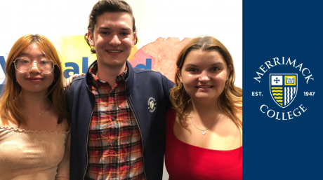 Undergraduate graphic design students from left to right: Angeline Setiawan, Ben Abdou, and Mikaela Sordillo